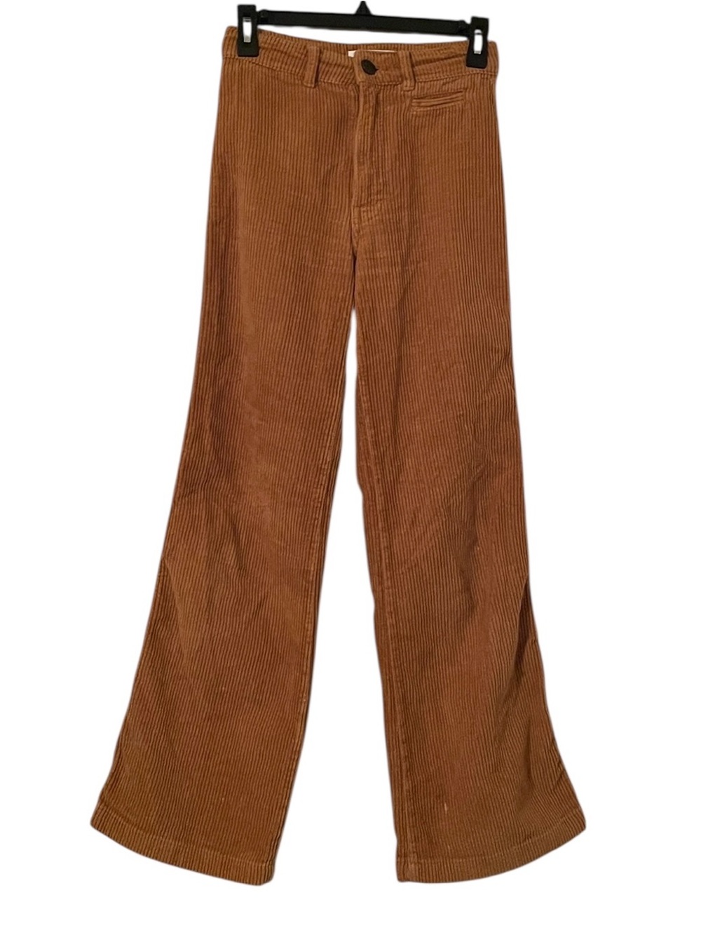 Reformation Women's Camel Orange Ribbed Corduroy Wide Leg Pants Size 23